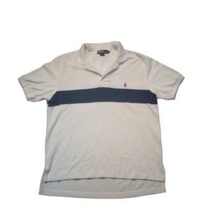 Vintage Polo Ralph Lauren Terry Cloth Shirt Men L White Bottom USA 90s 23" x 30"